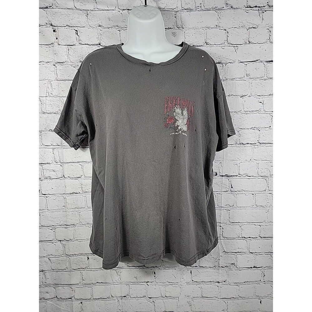 Womens Garage Distressed Free Souls Music Festival T Shirt M/L